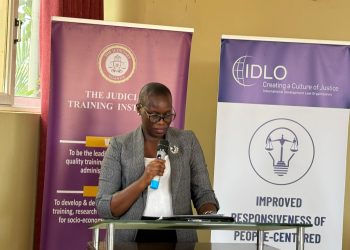 Jane Okuo Kajuga, giving her closing remarks.