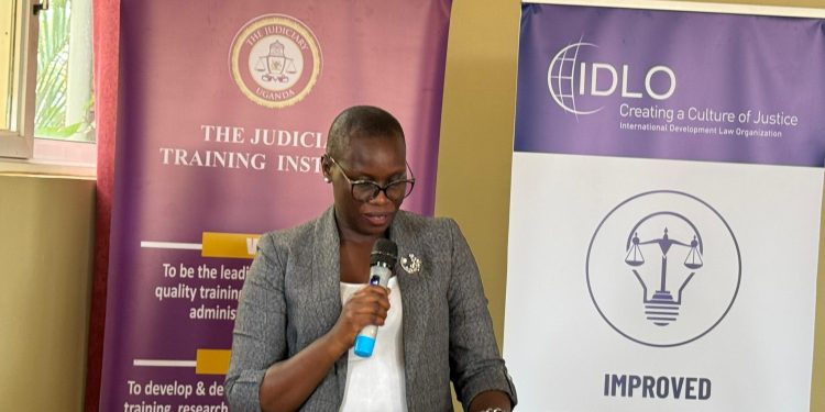 Jane Okuo Kajuga, giving her closing remarks.