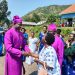 Archbishop Stephen Kazimba Mugalu being welcomed in Ruwenzori on Tuesday