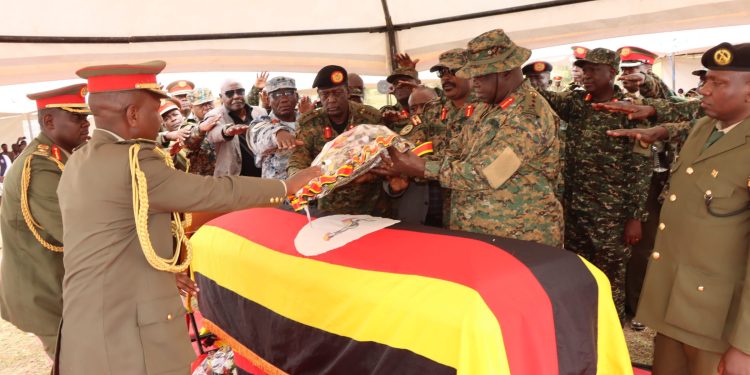 Thirteen-Gun Salute as Maj Gen Francis Takiriwa Laid to Rest in Mbarara