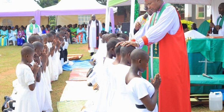 Bishop Kagodo Confirms 60 Christians at Buziika, Urges Parents to Prioritize Education and Unity